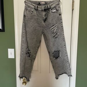 Distressed Gray Women's Jeans